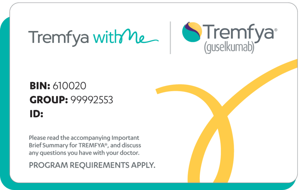 Tremfya withMe Savings Program card